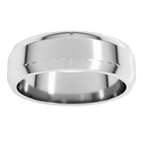 Sterling Silver 6 mm Lightweight Beveled-Edge Flat Band Size 10