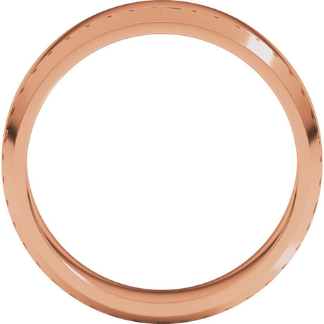 10K Rose 6 mm Lightweight Beveled-Edge Flat Band Size 9
