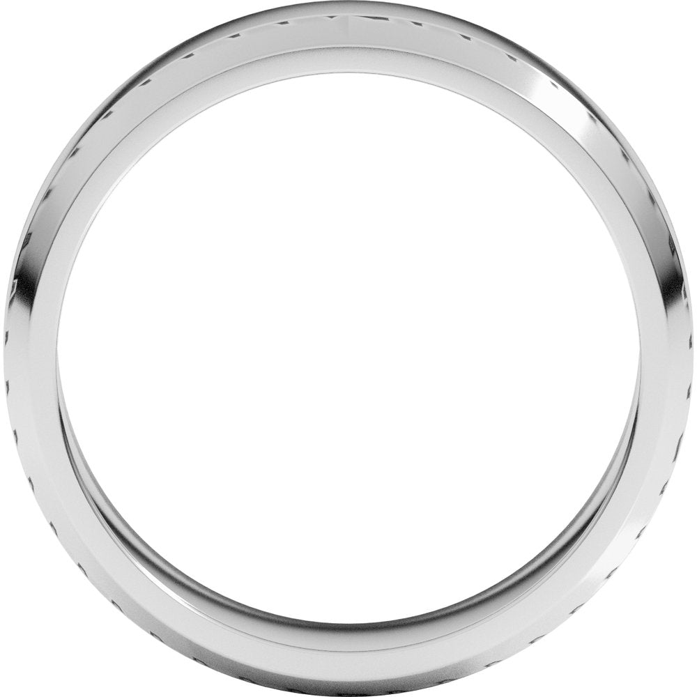 Sterling Silver 6 mm Lightweight Beveled-Edge Flat Band Size 10