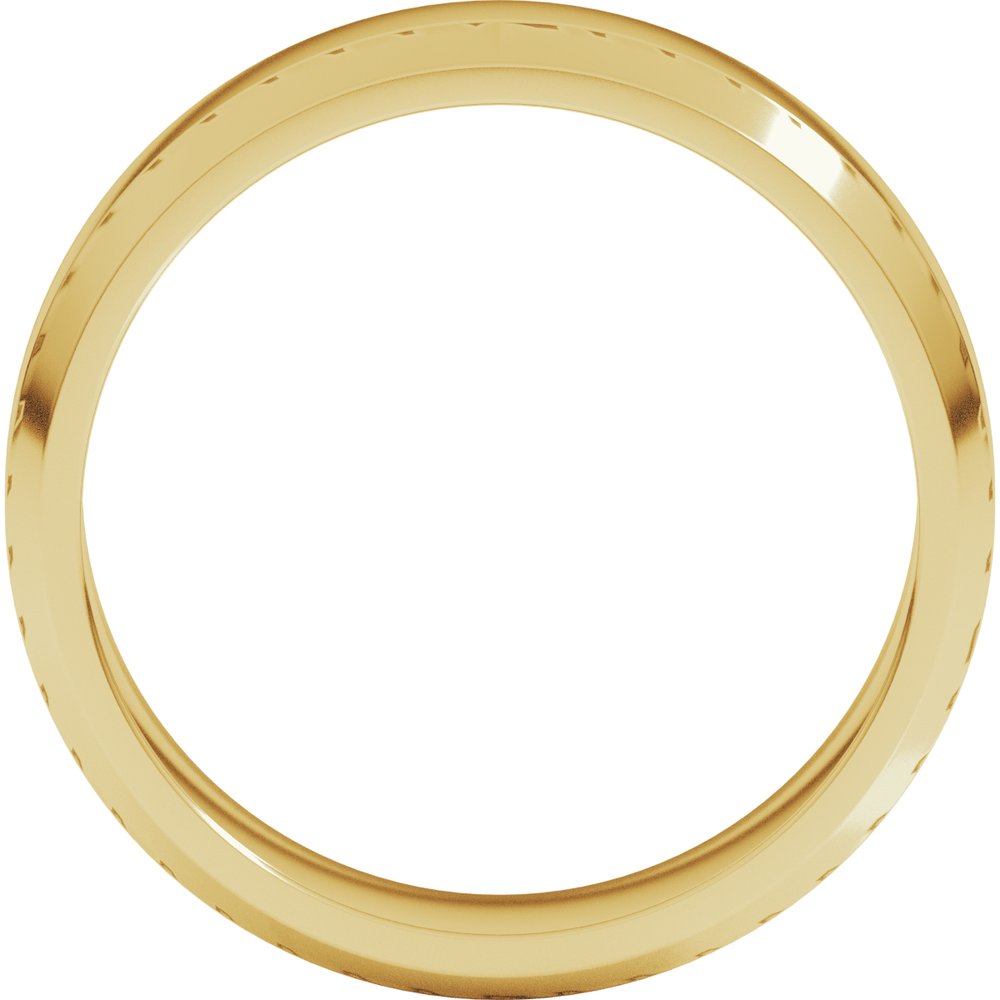 14K Yellow Gold 6 mm Lightweight Beveled-Edge Flat Band Size 7