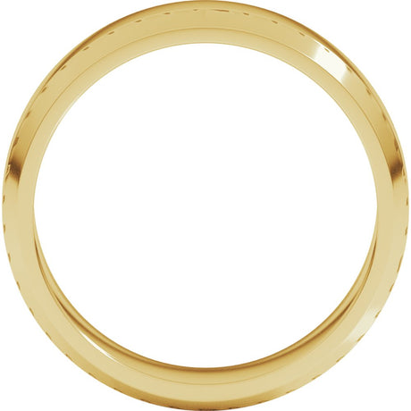 14K Yellow Gold 6 mm Lightweight Beveled-Edge Flat Band Size 7