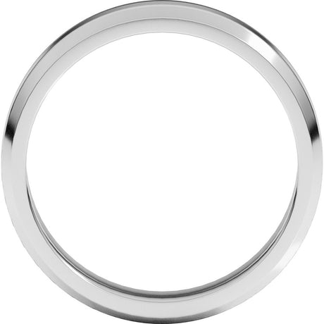 14K White Gold 5 mm Lightweight Beveled-Edge Flat Band Size 11