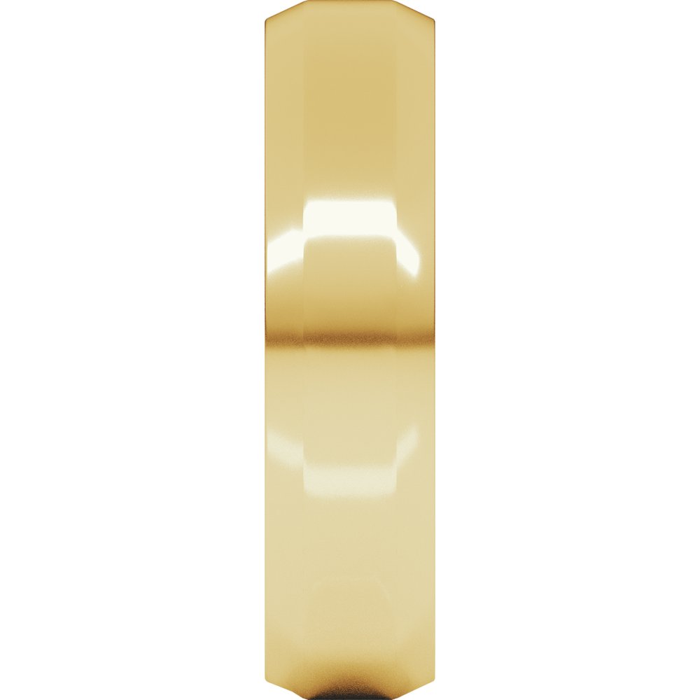 10K Yellow Gold 5 mm Lightweight Beveled-Edge Flat Band Size 8.5