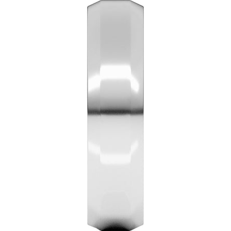 14K White Gold 5 mm Lightweight Beveled-Edge Flat Band Size 11