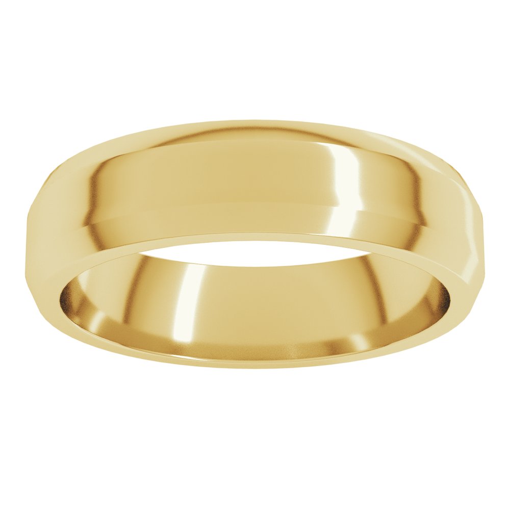 10K Yellow Gold 5 mm Lightweight Beveled-Edge Flat Band Size 8.5