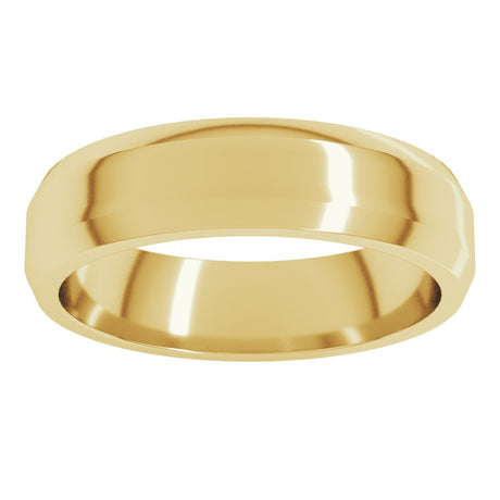 10K Yellow Gold 5 mm Lightweight Beveled-Edge Flat Band Size 8.5