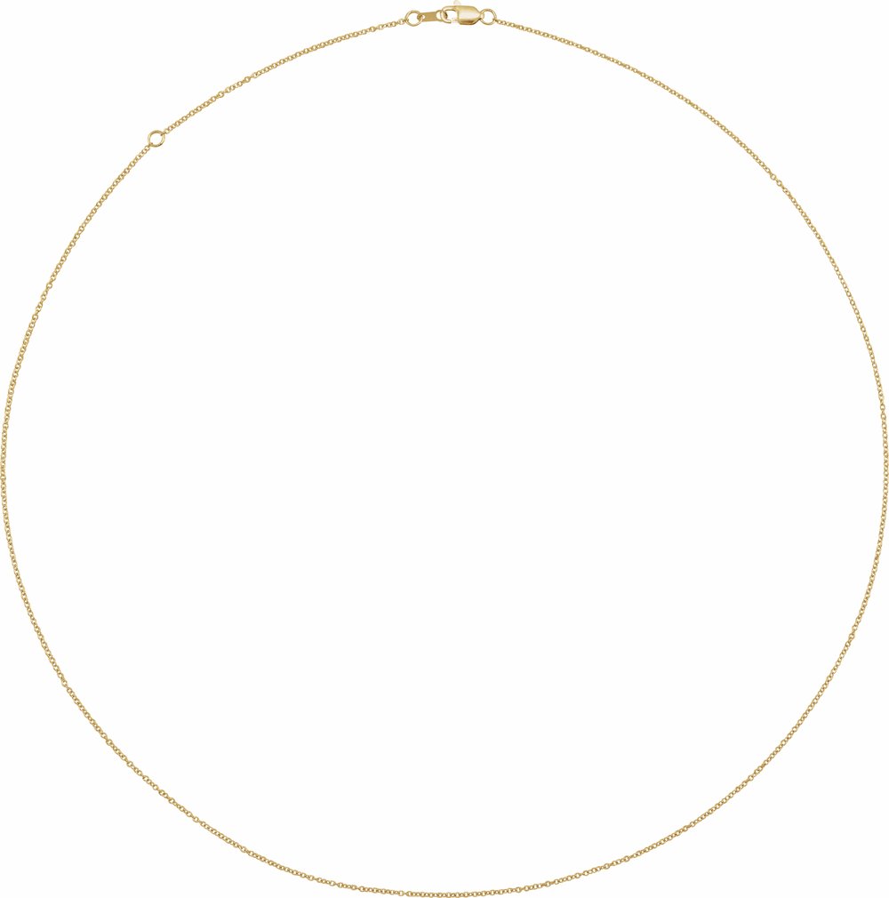 14K Yellow Gold-Filled 1 mm Adjustable Cable 16-18" Chain