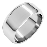14K White 8 mm Lightweight Beveled-Edge Flat Band Size 12