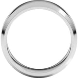 14K White Gold 8 mm Lightweight Beveled-Edge Flat Band Size 10