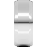 14K White Gold 8 mm Lightweight Beveled-Edge Flat Band Size 10
