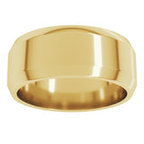 14K Yellow 8 mm Beveled Edge Light Band