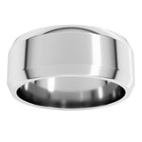 14K White 8 mm Lightweight Beveled-Edge Flat Band Size 12