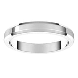 14K White 3 mm Beveled Edge Light Band Size 10