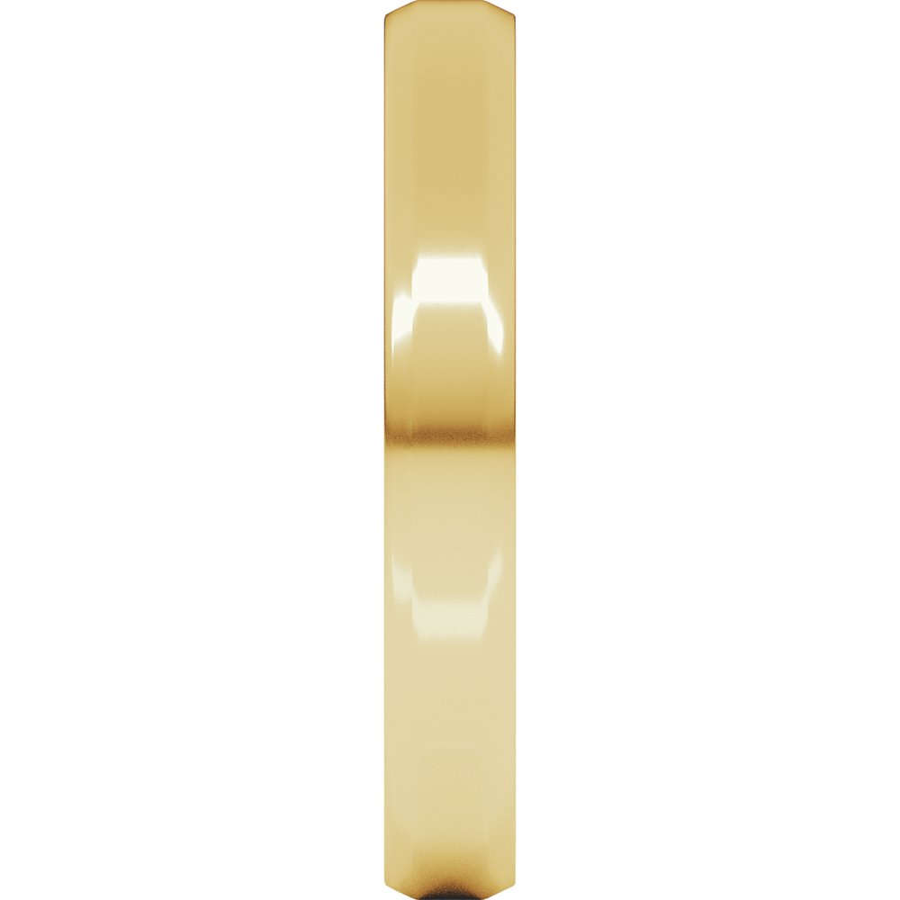 14K Yellow 3 mm Lightweight Beveled-Edge Flat Band Size 6.5