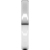 10K White Gold 3 mm Lightweight Beveled-Edge Flat Band Size 4