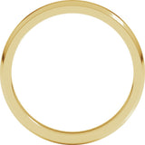 14K Yellow Gold 3 mm Lightweight Beveled-Edge Flat Band Size 6.5