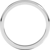 10K White Gold 3 mm Lightweight Beveled-Edge Flat Band Size 4