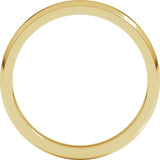 14K Yellow 3 mm Lightweight Beveled-Edge Flat Band Size 6.5