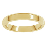 14K Yellow Gold 3 mm Lightweight Beveled-Edge Flat Band Size 6.5