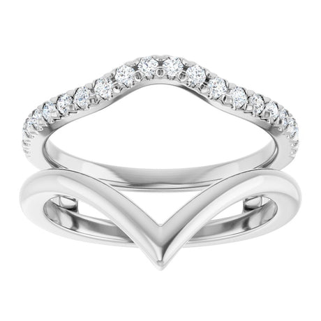 14K White Gold 1/4 CTW Natural Diamond Ring Guard