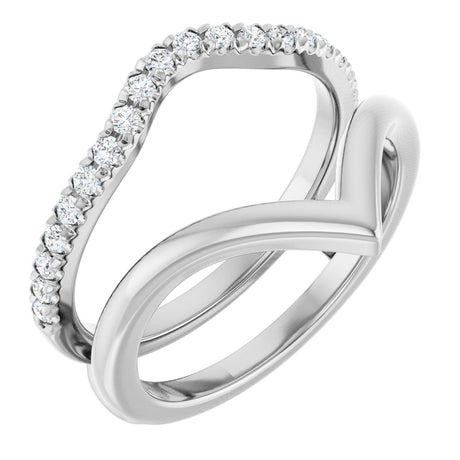 14K White Gold 1/4 CTW Natural Diamond Ring Guard