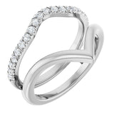 14K White Gold 1/4 CTW Natural Diamond Ring Guard