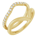 14K Yellow 1/4 CTW Natural Diamond Accented V-Shaped Ring Guard