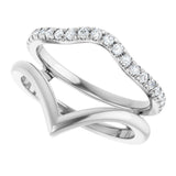 14K White Gold 1/4 CTW Natural Diamond Ring Guard