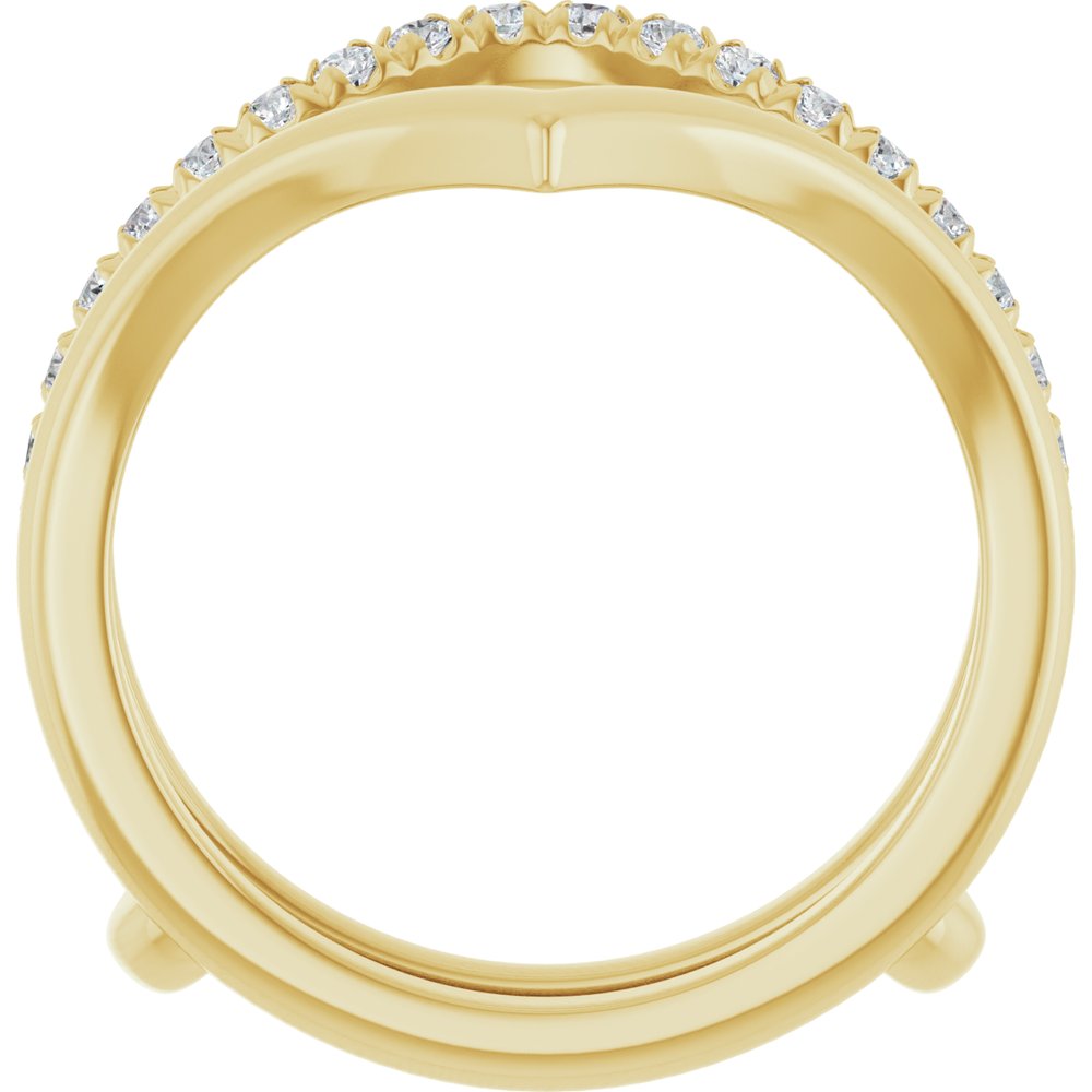 14K Yellow 1/4 CTW Natural Diamond Accented V-Shaped Ring Guard