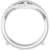 14K White 1/4 CTW Natural Diamond Accented V-Shaped Ring Guard