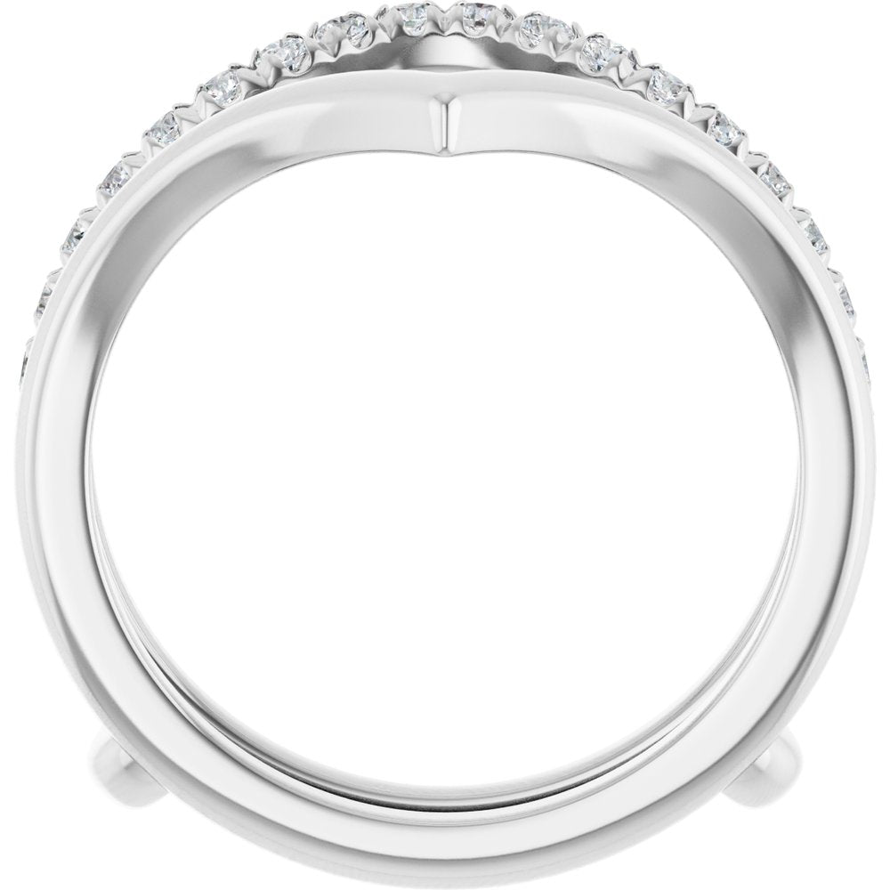 14K White 1/4 CTW Lab-Grown Diamond V-Shaped Ring Guard