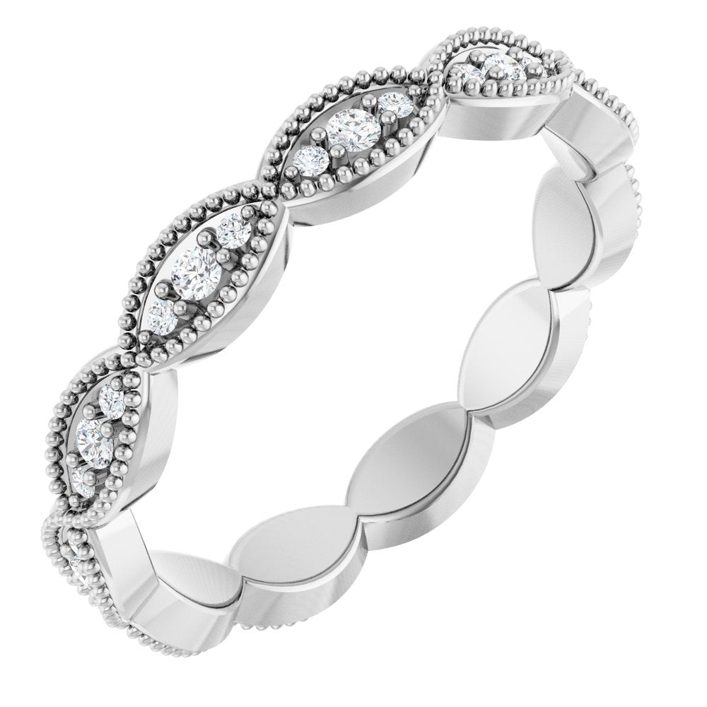 14K White 1/5 CTW Natural Diamond Eternity Band Size 7