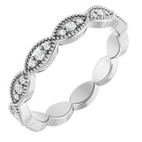 14K White 1/5 CTW Natural Diamond Eternity Band Size 7