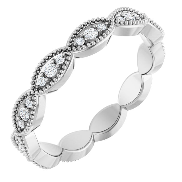 14K White 1/5 CTW Natural Diamond Eternity Band Size 7