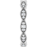 14K White 1/5 CTW Natural Diamond Eternity Band Size 7