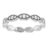 14K White 1/5 CTW Natural Diamond Eternity Band Size 7