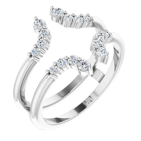 14K White 1/3 CTW Natural Diamond Ring Guard