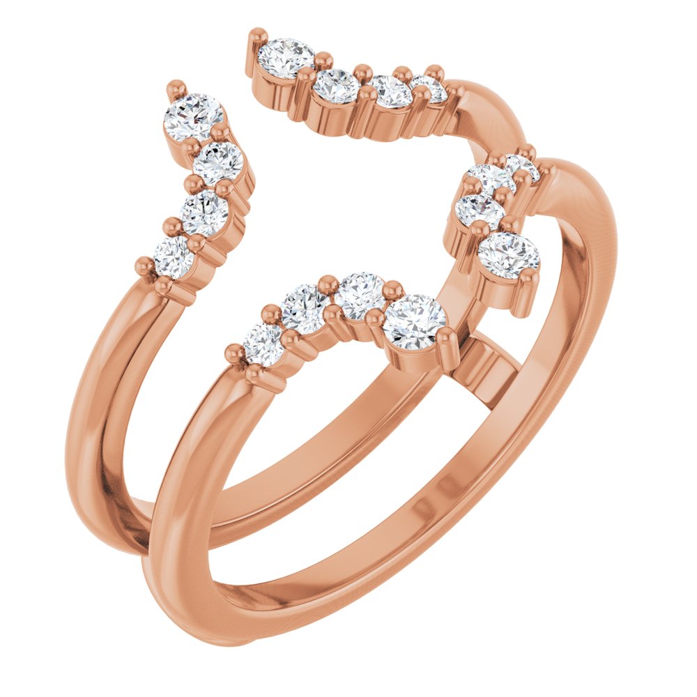 14K Rose Gold 1/3 CTW Lab-Grown Diamond Ring Guard