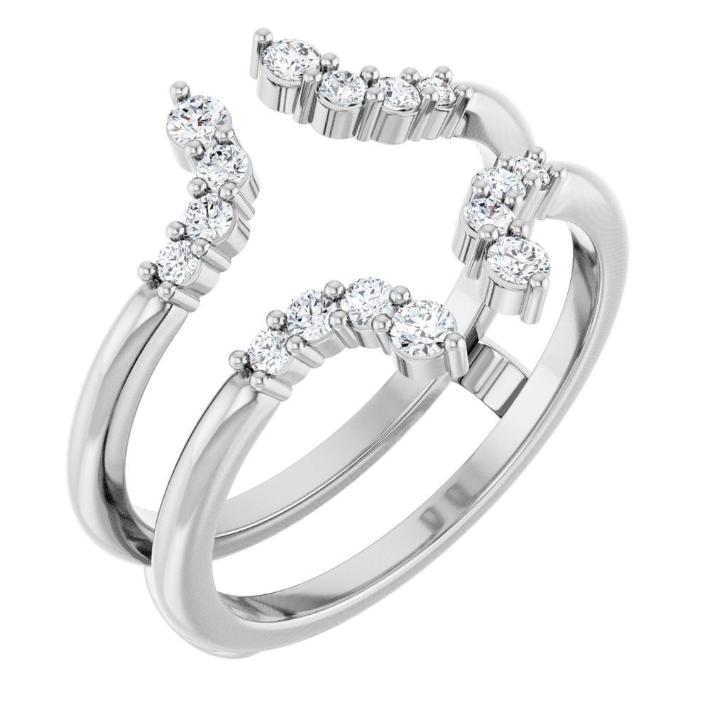 14K White Gold 1/3 CTW Natural Diamond Ring Guard