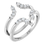14K White Gold 1/3 CTW Natural Diamond Ring Guard