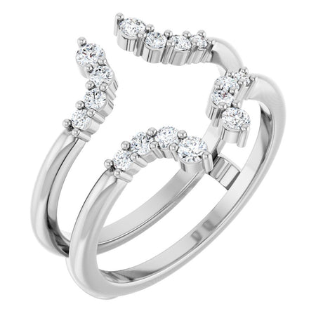 14K White Gold 1/3 CTW Natural Diamond Ring Guard