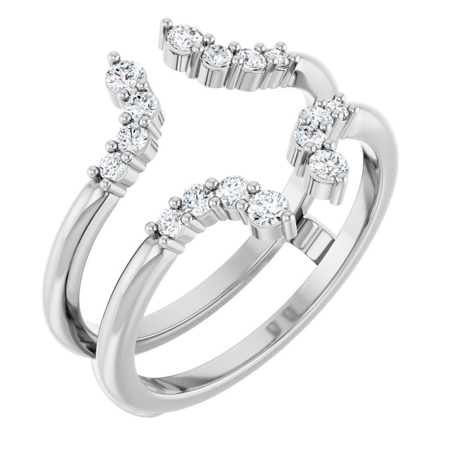 14K White Gold 1/3 CTW Natural Diamond Ring Guard