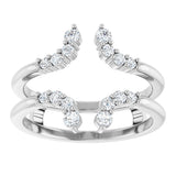 14K White Gold 1/3 CTW Natural Diamond Ring Guard