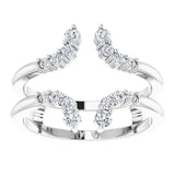 14K White 1/3 CTW Natural Diamond Ring Guard