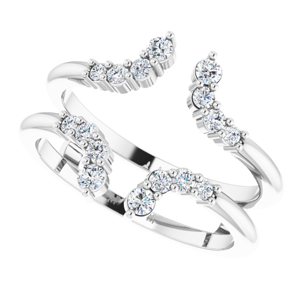 14K White 1/3 CTW Natural Diamond Ring Guard