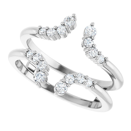 14K White Gold 1/3 CTW Natural Diamond Ring Guard