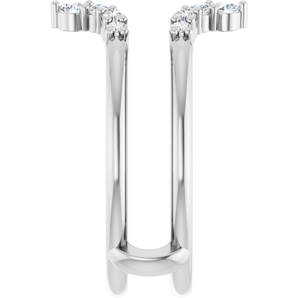 14K White Gold 1/3 CTW Natural Diamond Ring Guard