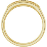 14K Yellow 1/10 CT Natural Diamond Geometric Milgrain Band