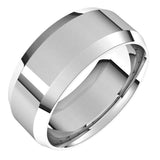 10K White Gold 8 mm Lightweight Beveled-Edge Comfort-Fit Flat Band Size 10.5
