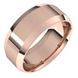 14K Rose 8 mm Lightweight Beveled-Edge Comfort-Fit Flat Band Size 9